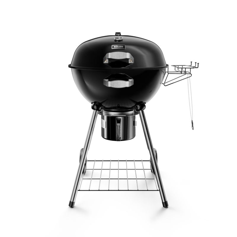 Grill Węglowy Okrągły Ogrodowy Ember C2 Emaliowany Pokrywa Popielnik Termometr 1szt.