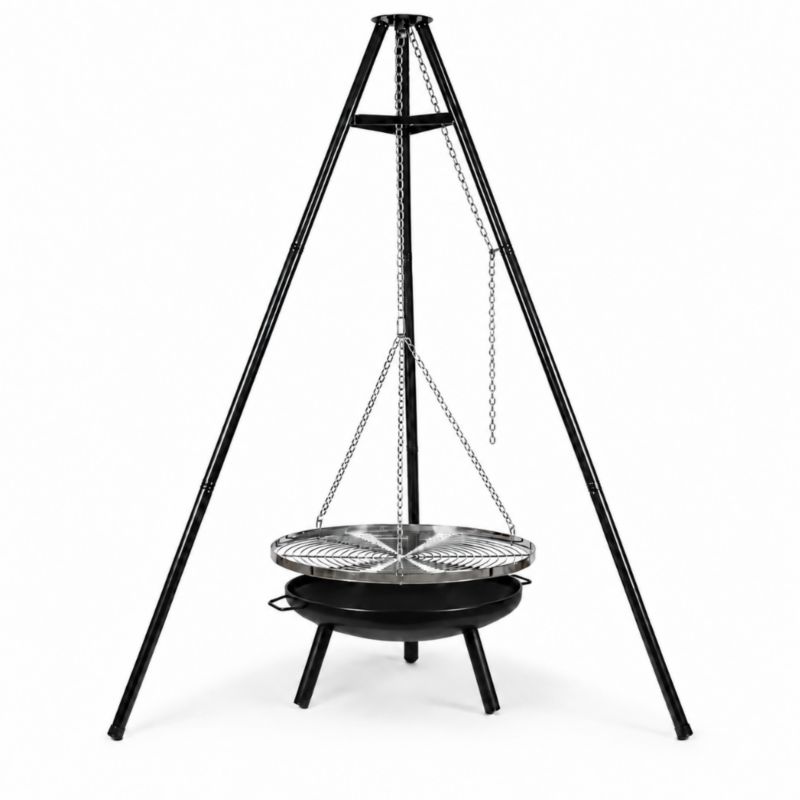 Grill węglowy wahadłowy 60 cm z rusztem chromowanym, 1 szt.