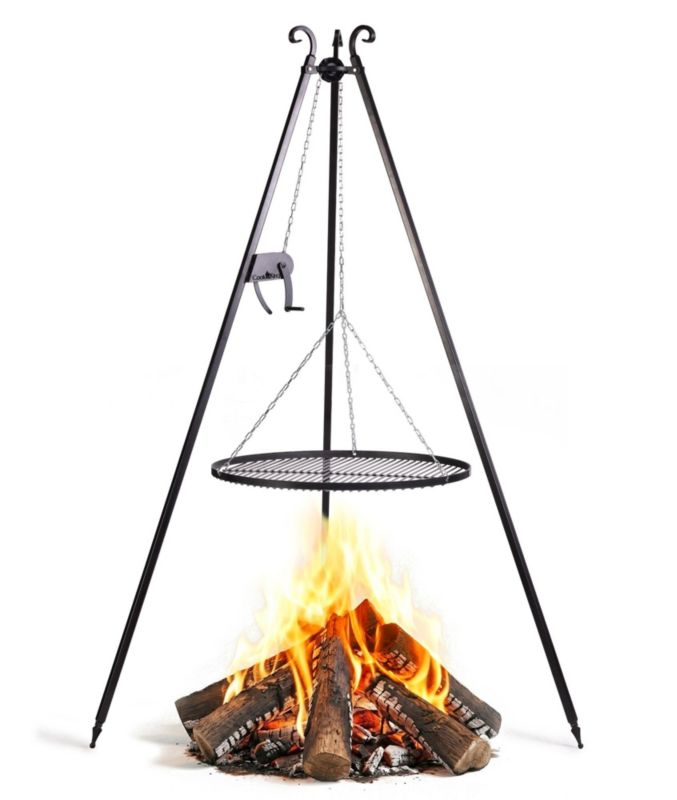 Grill wiszący trójnóg COOK KING 180 cm ruszt 70 cm korbka kołowrotek ognisko palenisko do kociołka i pieczenia producent 1 szt.