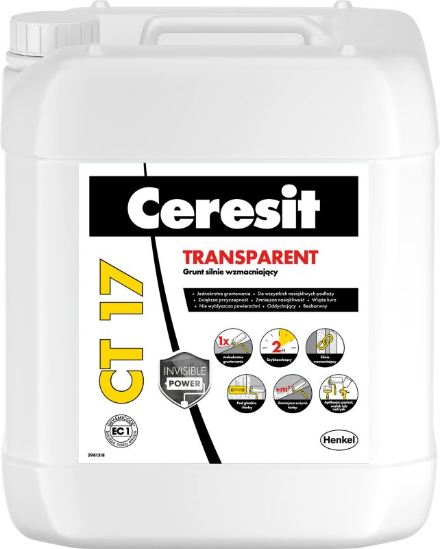 Grunt głęboko penetrujący Ceresit CT17 Transparent 5 l