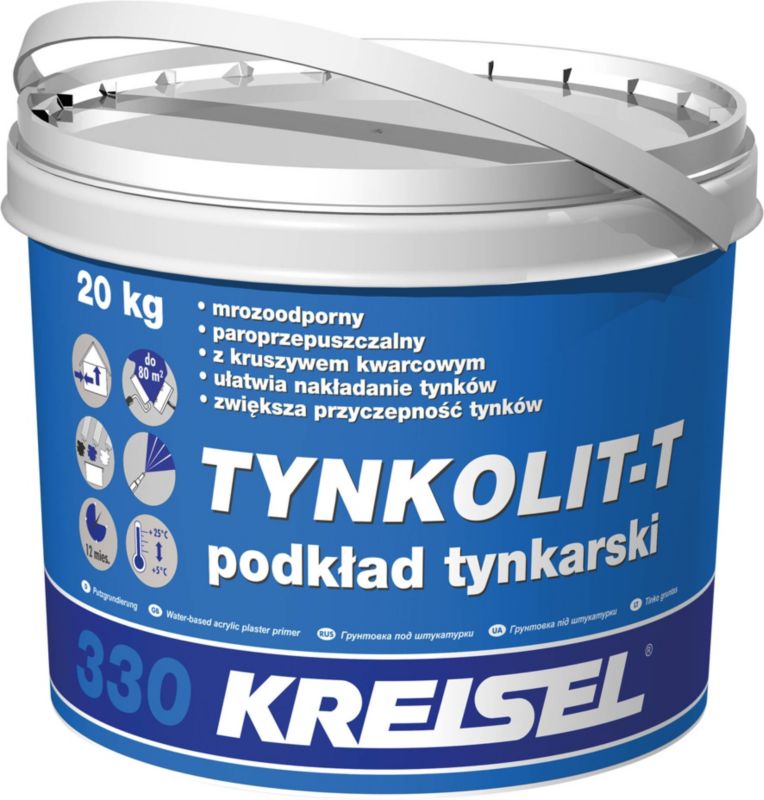 Grunt pod tynki Kreisel Tynkolit-T 330 biały 20 kg