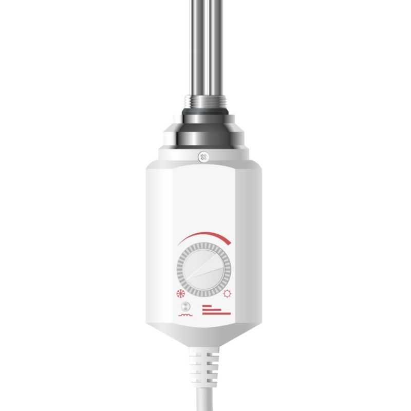 Grzałka elektryczna ECD Germany 600W biała prętowa wkład grzewczy z termostatem elektroniczny regulator temperatury stalowa 1 szt