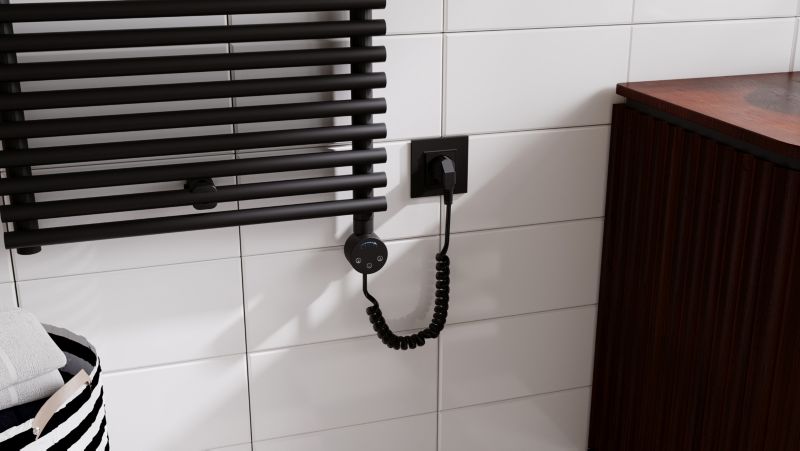 Grzałka elektryczna LUXRAD do grzejnika łazienkowego SLX 400W biała z kablem   1 szt