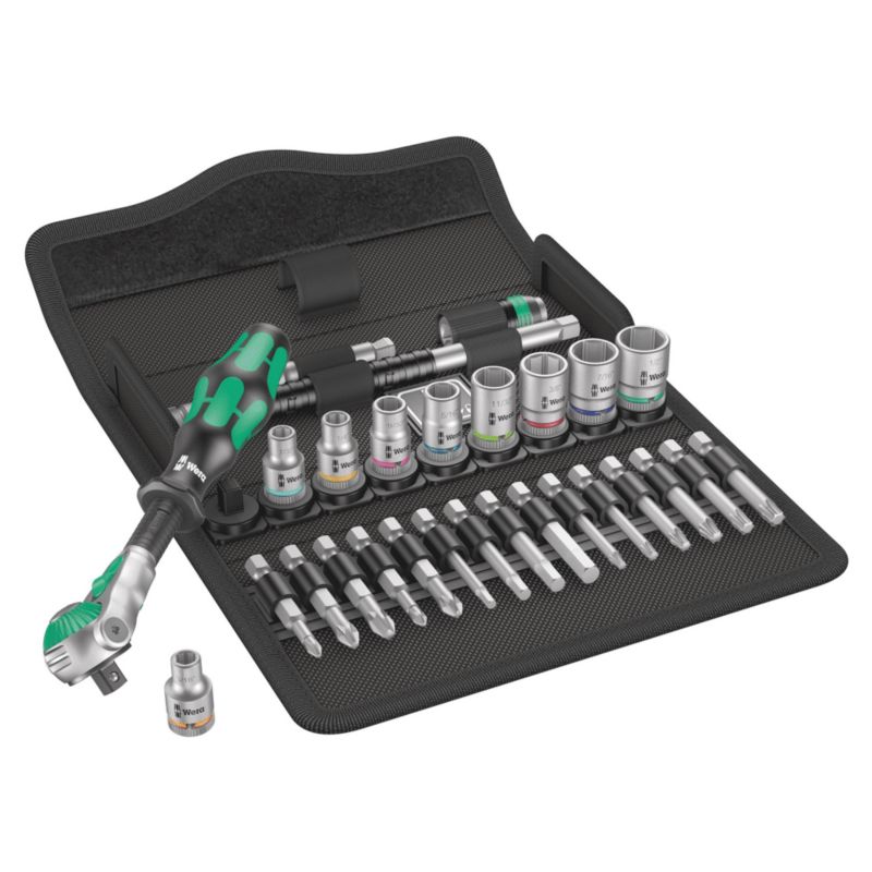 Grzechotka Wera Zyklop Speed 1/4" w zestawie calowym, 28 części, 05004019001, 1szt.