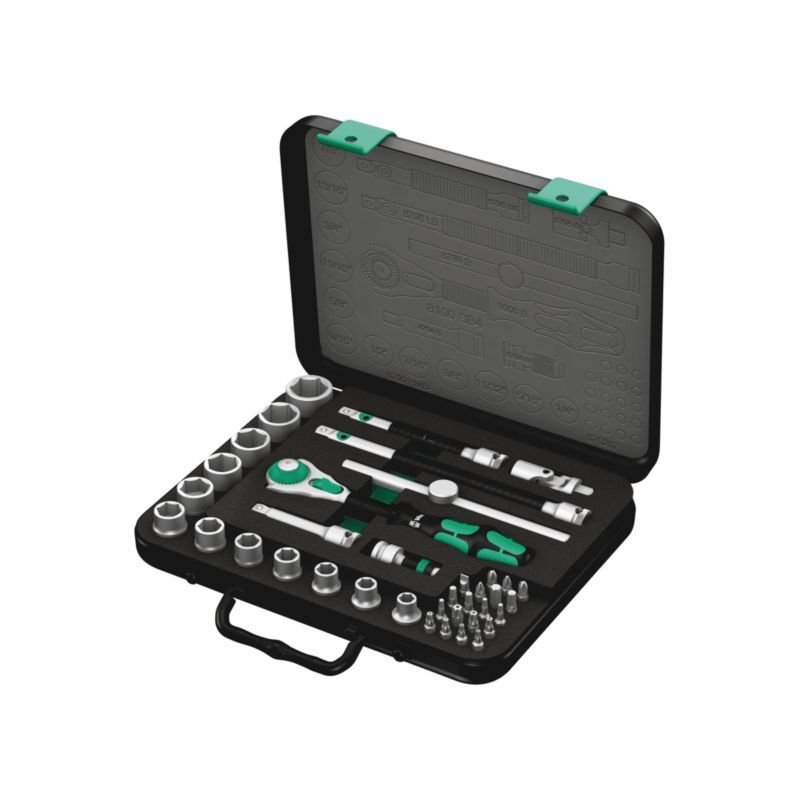 Grzechotka Wera Zyklop Speed 3/8" w zestawie calowym, 38 części, 05003596001, 1szt.
