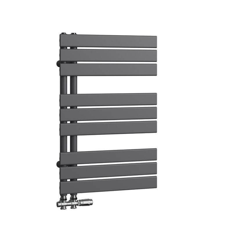 Grzejnik łazienkowy drabinkowy EMKE płaski podłączenie boczne czarny 762 x 500 mm 397 W 1 szt.