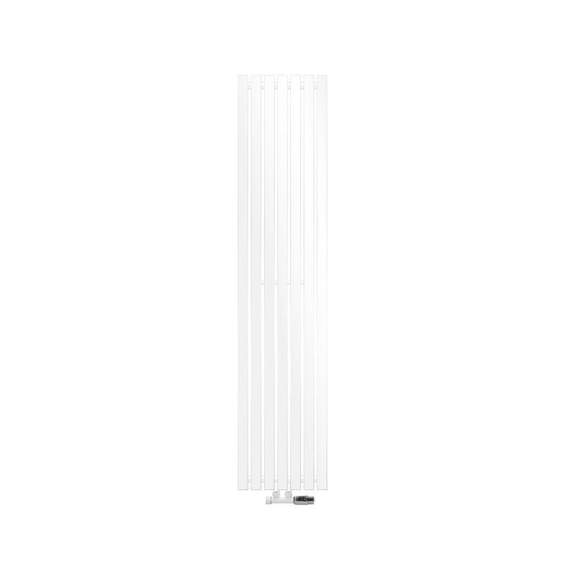 Grzejnik łazienkowy LuxeBath 370 x 1800 mm Stella biały płytowy pionowy centralny termostat zestaw przyłączeniowy narożny 1 szt