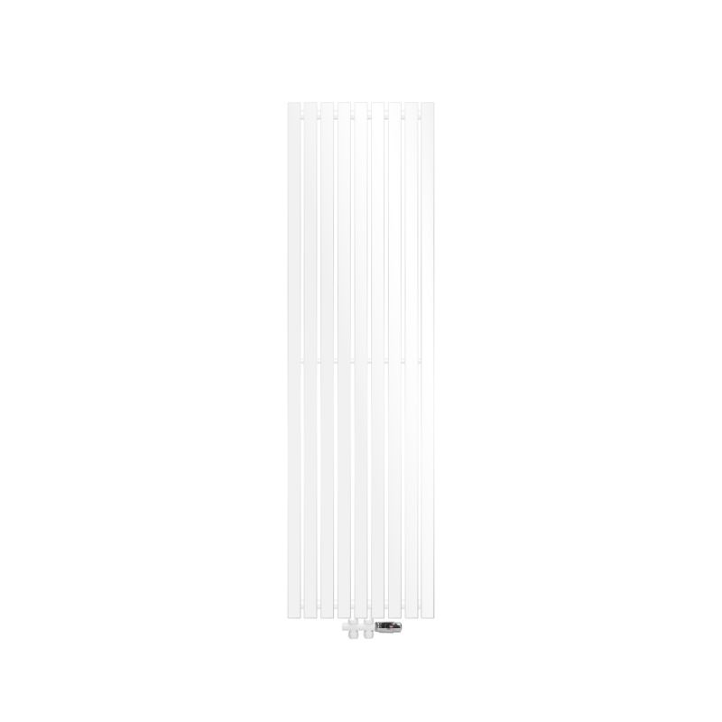 Grzejnik łazienkowy LuxeBath 480 x 1600 mm Stella biały pionowy płaski centralny termostat zestaw przyłączeniowy podłogowy 1 szt
