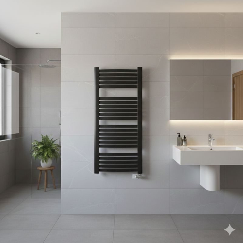 Grzejnik łazienkowy Luxrad Wento 102,5x48 cm ZD czarny mat str 434W 1 szt