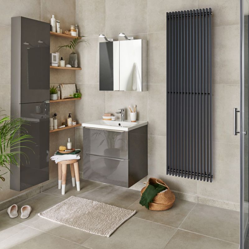 Grzejnik dekoracyjny GoodHome Kensal 180 x 50 cm antracyt
