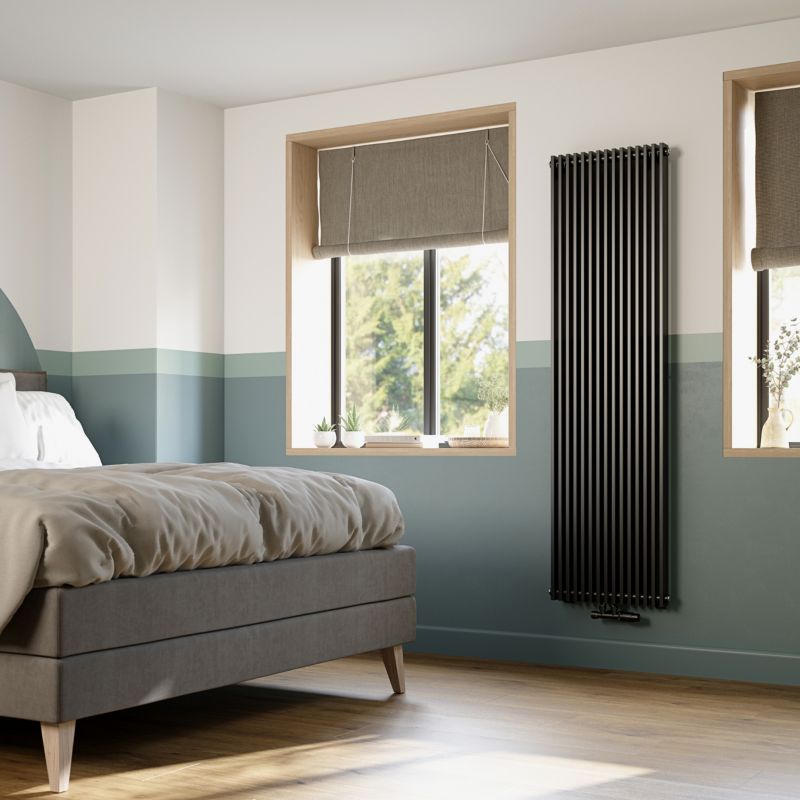 Grzejnik dekoracyjny GoodHome Kensal 180 x 50 cm czarny