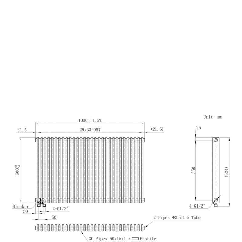 Grzejnik dekoracyjny GoodHome Kensal 60 x 100 cm czarny