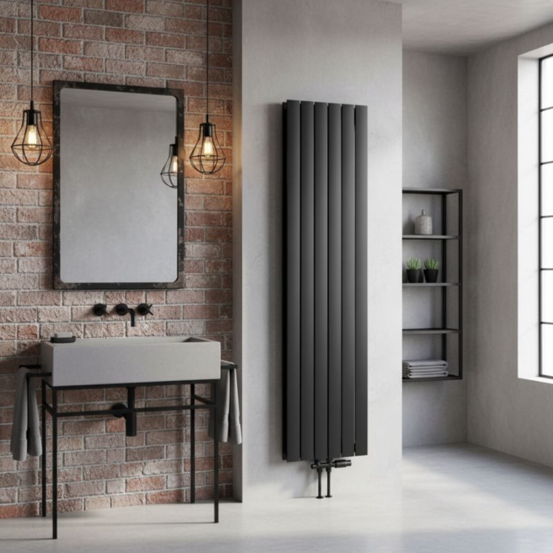Grzejnik dekoracyjny  LUXRAD Vertirad podwójny 180x52 cm czarny mat str. ZDC 1452W 1 szt