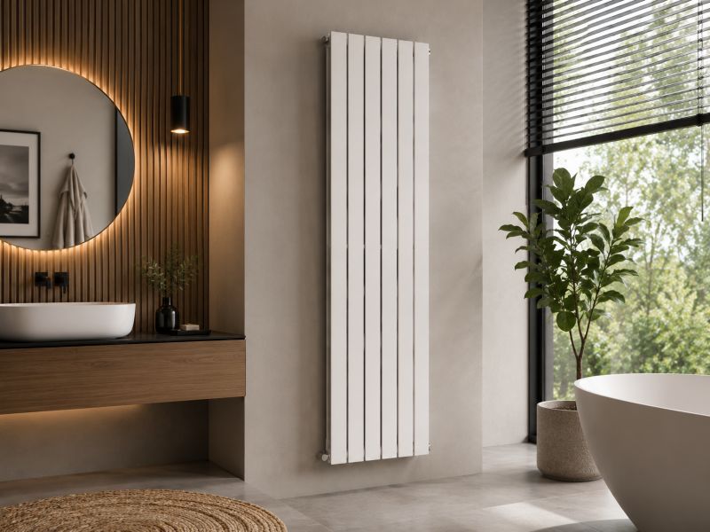 Grzejnik dekoracyjny Luxrad Vertirad podwójny z osłoną boczną 1650 x 445 mm biały ZDC 1196W 1 szt