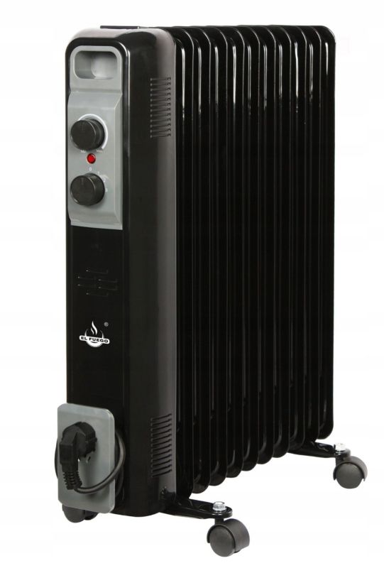Grzejnik elektryczny EL FUEGO olejowy czarny 2500W 1szt