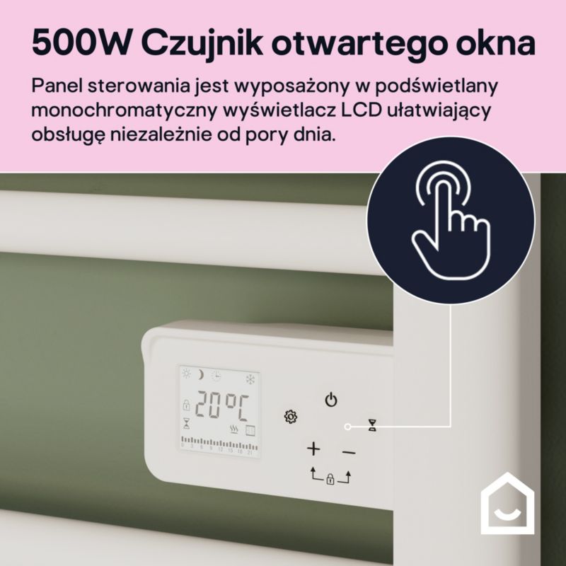 Grzejnik elektryczny GoodHome Melton 96 x 54 cm 500 W biały