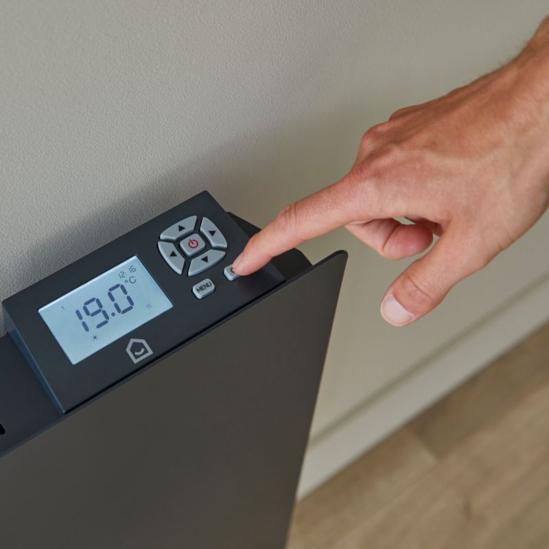 Grzejnik elektryczny GoodHome Saris 1000 W antracytowy