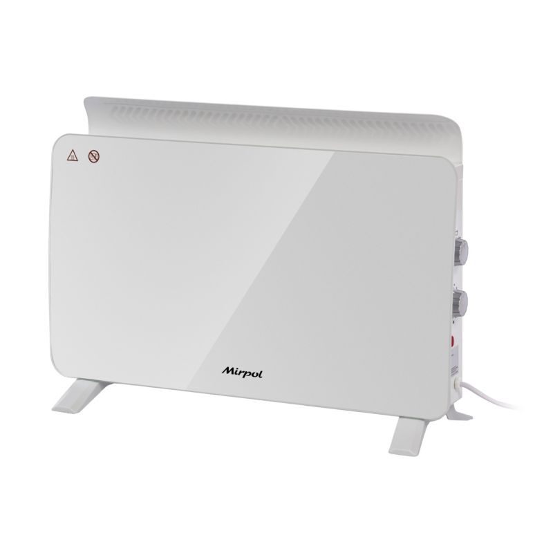 Grzejnik Elektryczny Konwektorowy Mirpol 1500W Szklany  z Regulacją Temperatury Biały 1 szt.