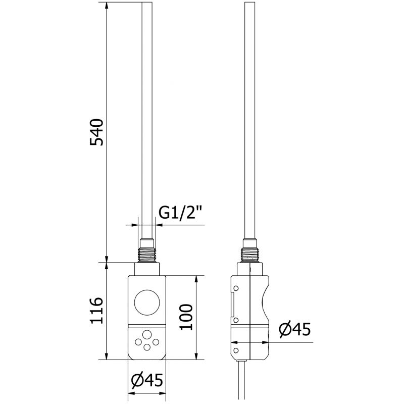 Grzejnik elektryczny Mexen Mars antracytowy 1200x600 mm 1 szt.