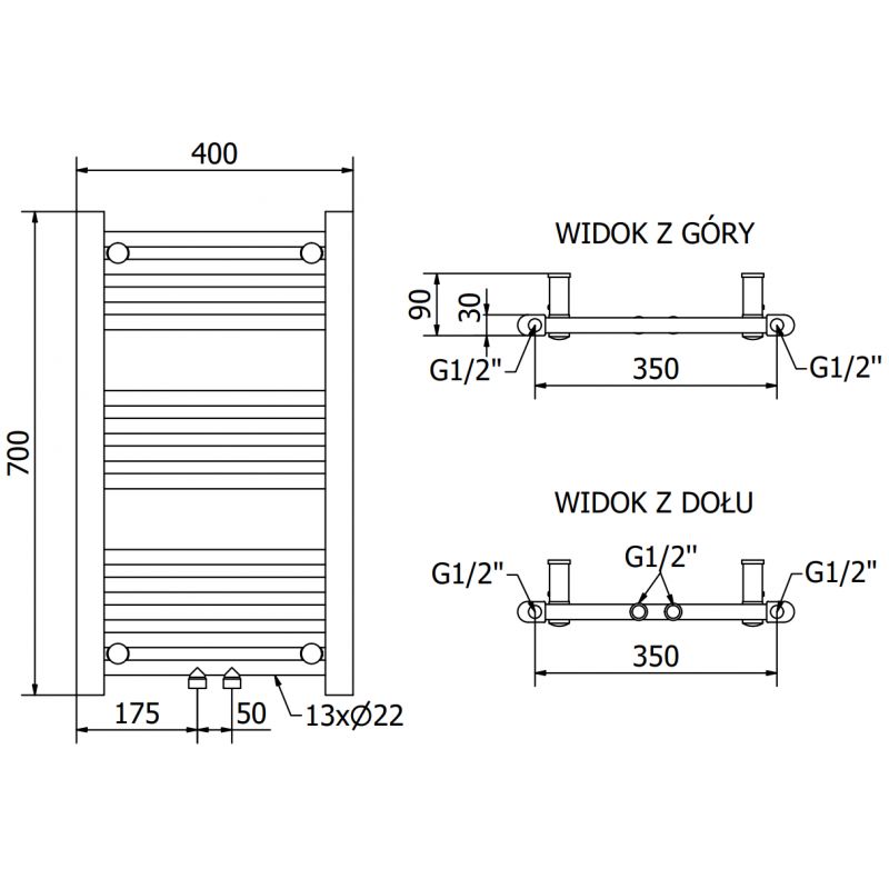 Grzejnik elektryczny Mexen Mars biały 700x400 mm  W110-0700-400-2300-20 1 szt.