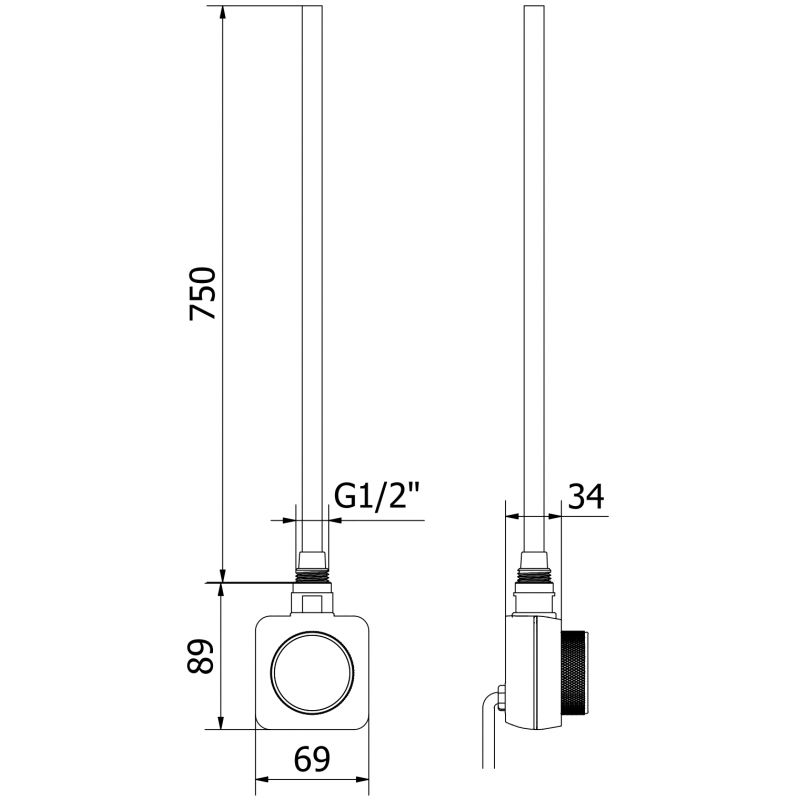 Grzejnik elektryczny Mexen Mars czarny 1800x600 mm 1 szt.