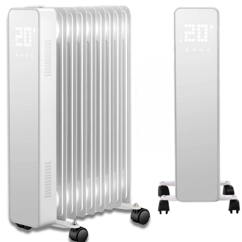 Grzejnik elektryczny przenośny  olejowy Thunder biały 2500W energooszczędny aplikacja WIFI pilot 1szt.