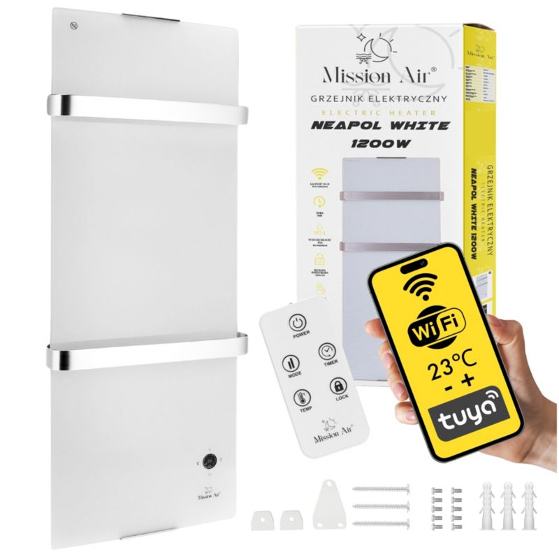 Grzejnik konwektorowy NEAPOL 1200W WiFi Mission Air Biały 1szt