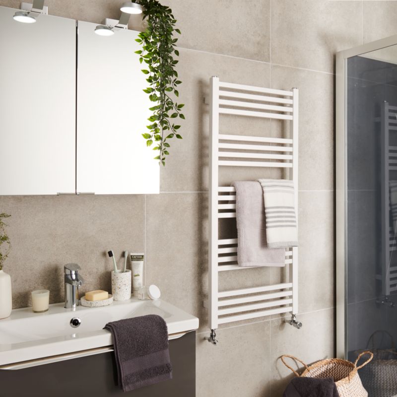 Grzejnik łazienkowy GoodHome Duala 105 x 45 cm biały