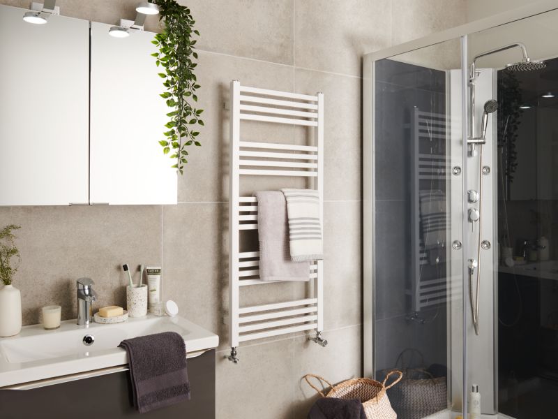 Grzejnik łazienkowy GoodHome Duala 105 x 45 cm biały