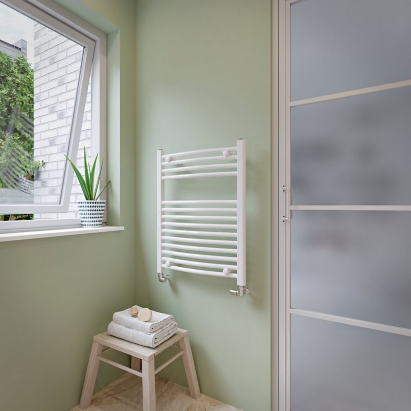 Grzejnik łazienkowy GoodHome profilowany 70 x 55 cm biały