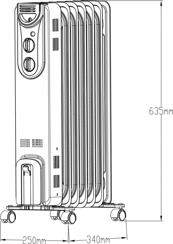 Grzejnik olejowy 1500 W biały