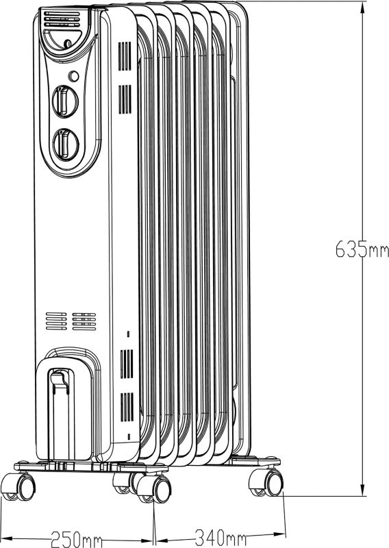 Grzejnik olejowy 1500 W biały