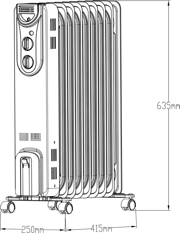 Grzejnik olejowy 2000 W biały