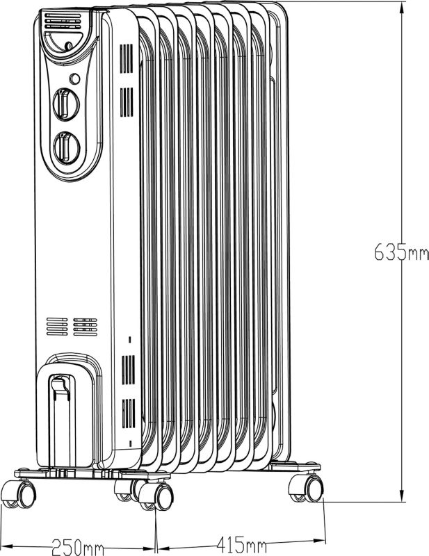 Grzejnik olejowy 2000 W biały