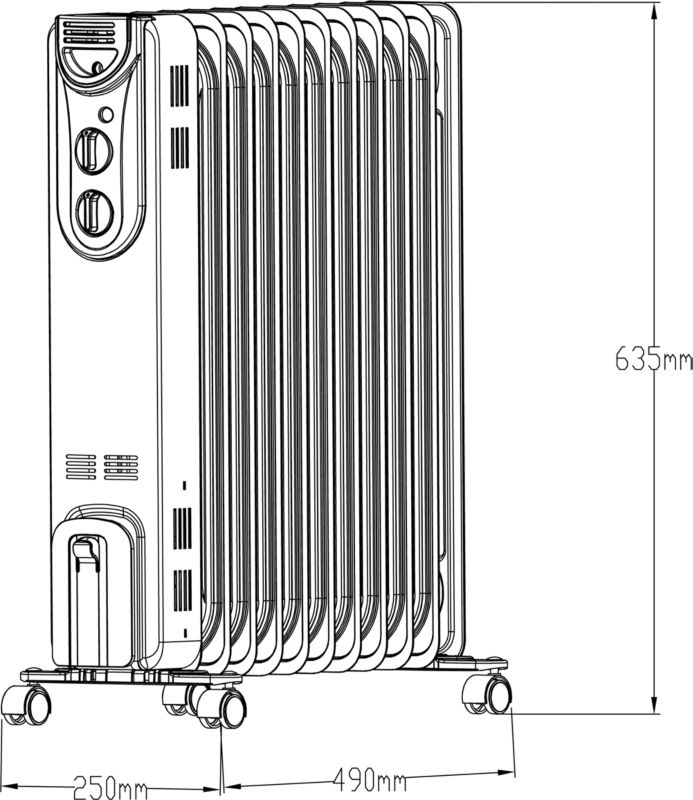 Grzejnik olejowy 2500 W biały