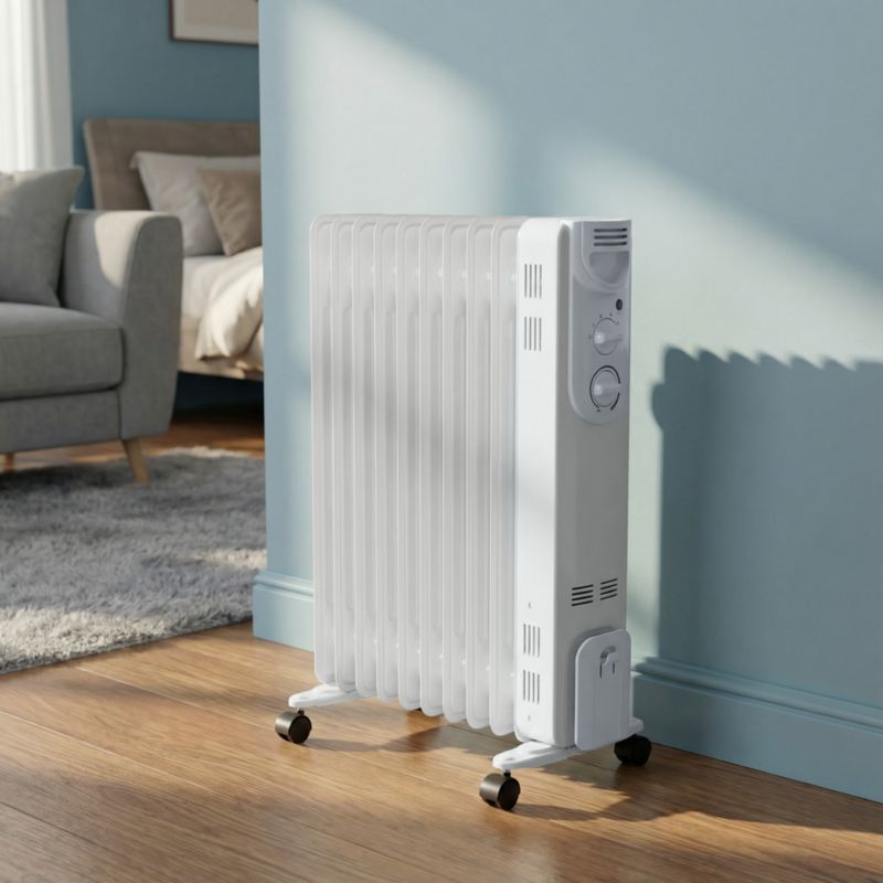 Grzejnik olejowy 2500 W biały