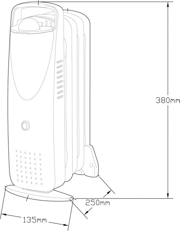 Grzejnik olejowy 500 W biały