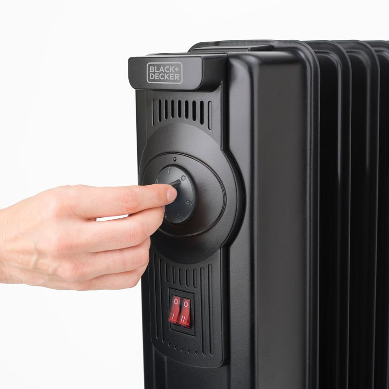 Grzejnik olejowy Black+Decker 2000W czarny, termostat, auto-wyłącznik, dla 20m2, 1 szt.