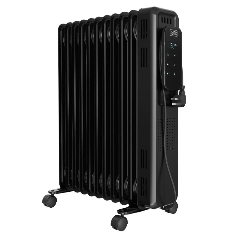 Grzejnik olejowy Black+Decker 2500W 3 poziomy grzania LED 11 elementów czarny 1 szt.