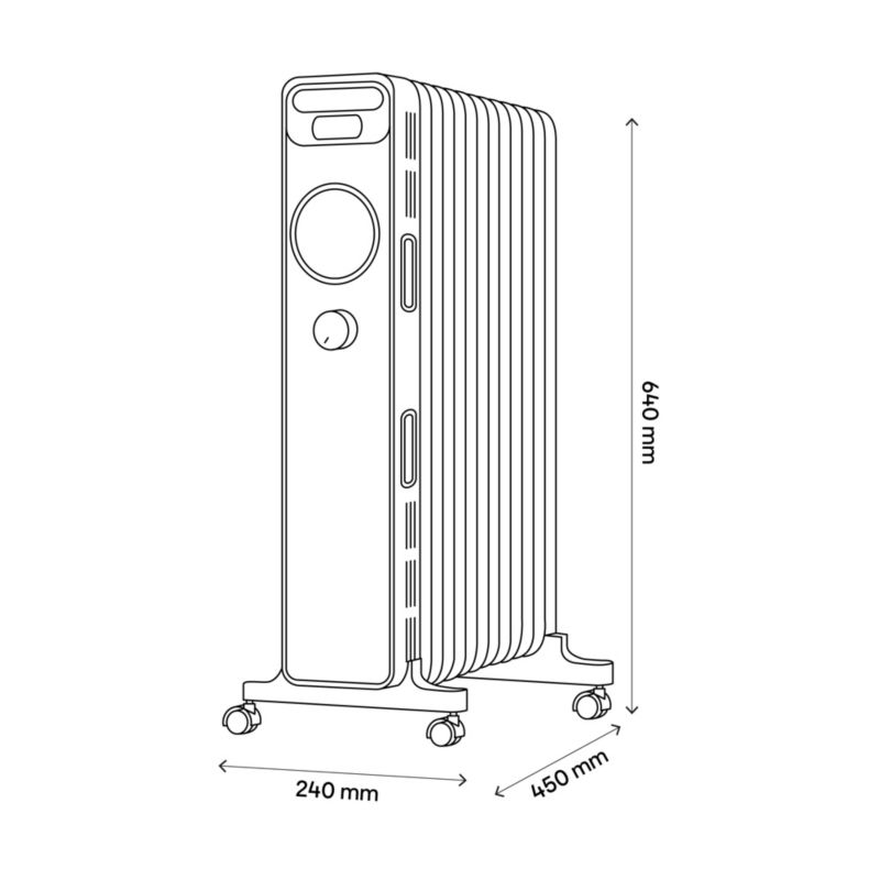 Grzejnik olejowy GoodHome 2500W biały