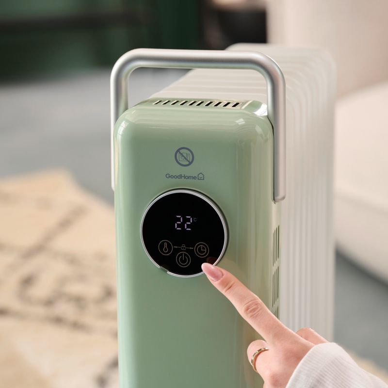 Grzejnik olejowy GoodHome Matouba 2500 W zielony