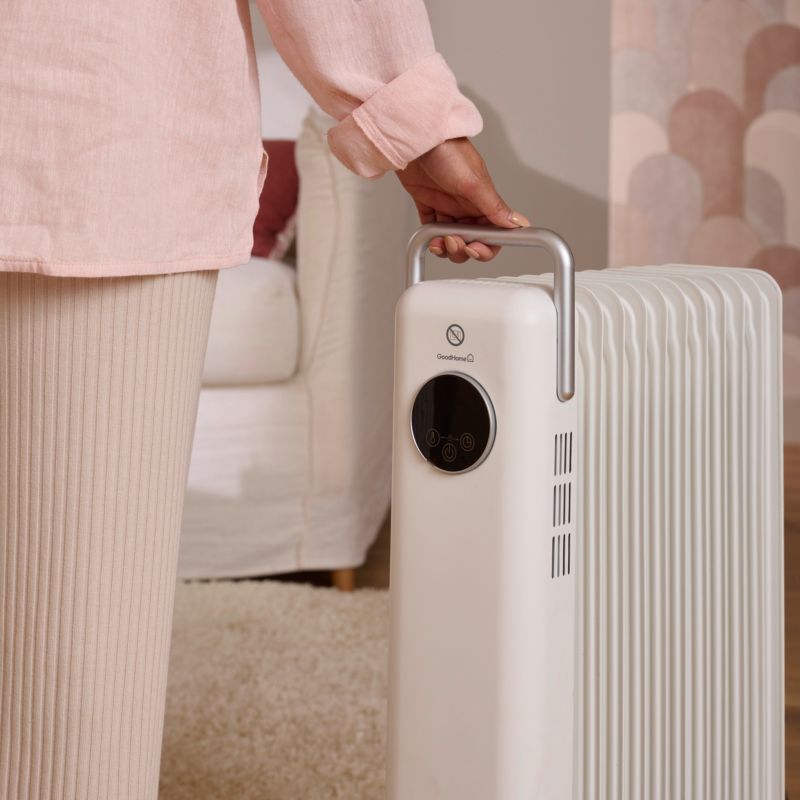 Grzejnik olejowy GoodHome retro 2500W biały