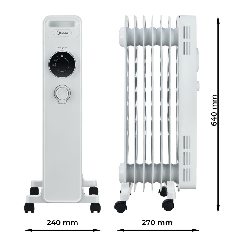 Grzejnik olejowy, Midea, 1500W NY1507-22M, biały, 1szt
