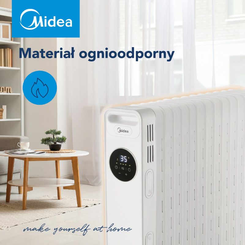 Grzejnik olejowy, Midea, 1500W NY1507-22M, biały, 1szt