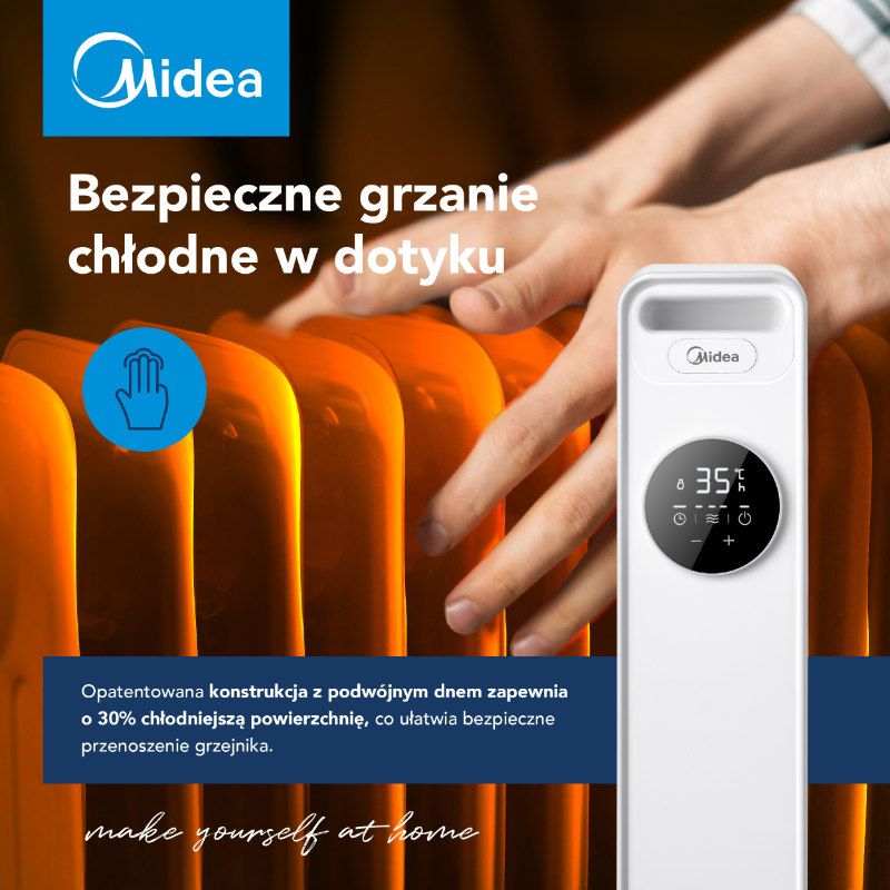 Grzejnik olejowy, Midea, 1500W NY1507-22M, biały, 1szt