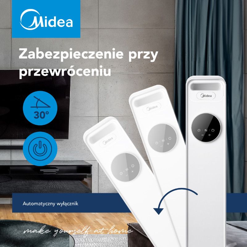 Grzejnik olejowy, Midea, 1500W NY1507-22M, biały, 1szt