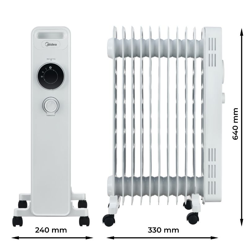 Grzejnik olejowy, Midea, 2000W NY2009-22M, biały, 1szt