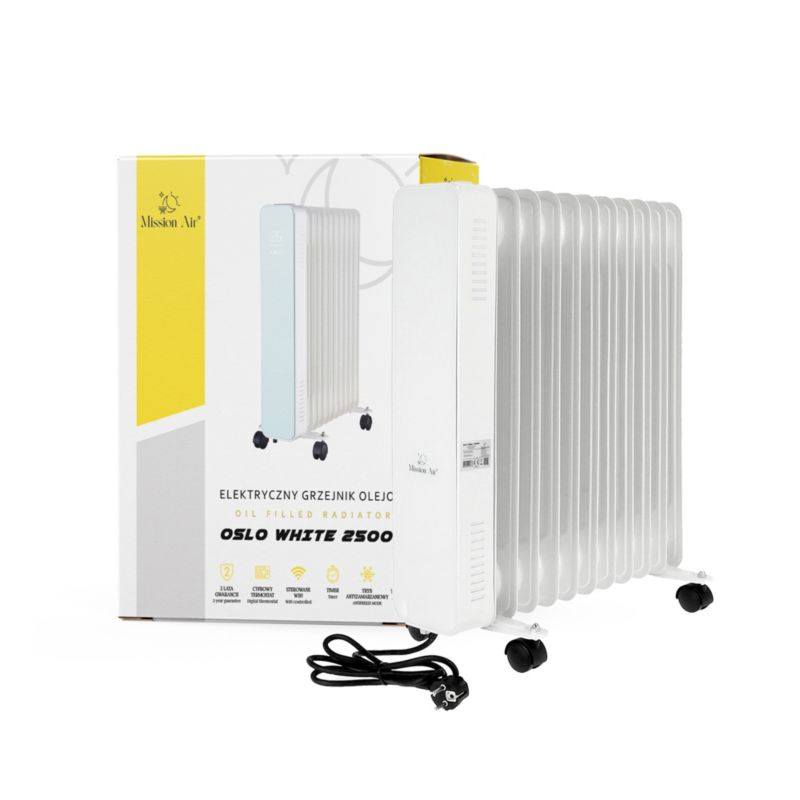 Grzejnik olejowy OSLO 2500W Mission Air Biały WiFi 1szt