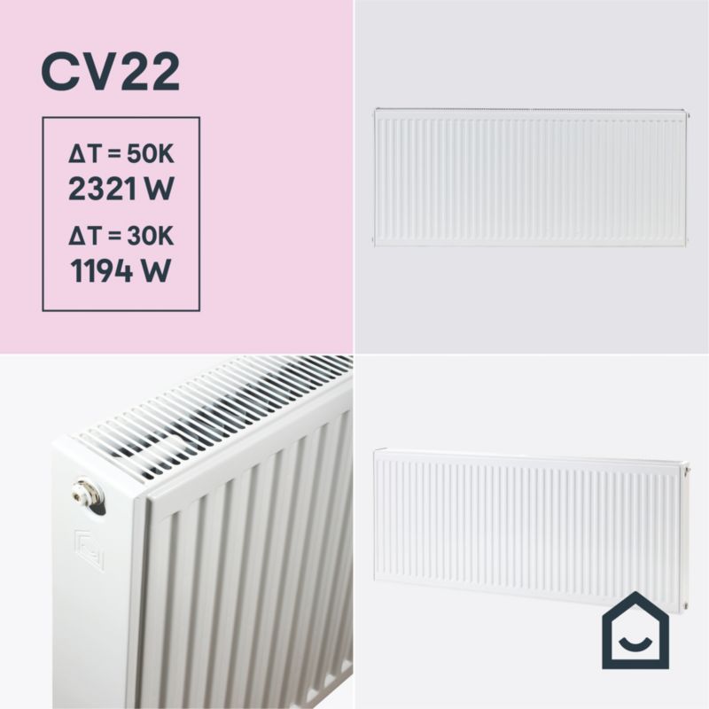 Grzejnik stalowy Goodhome CV22 60 x 140 cm biały