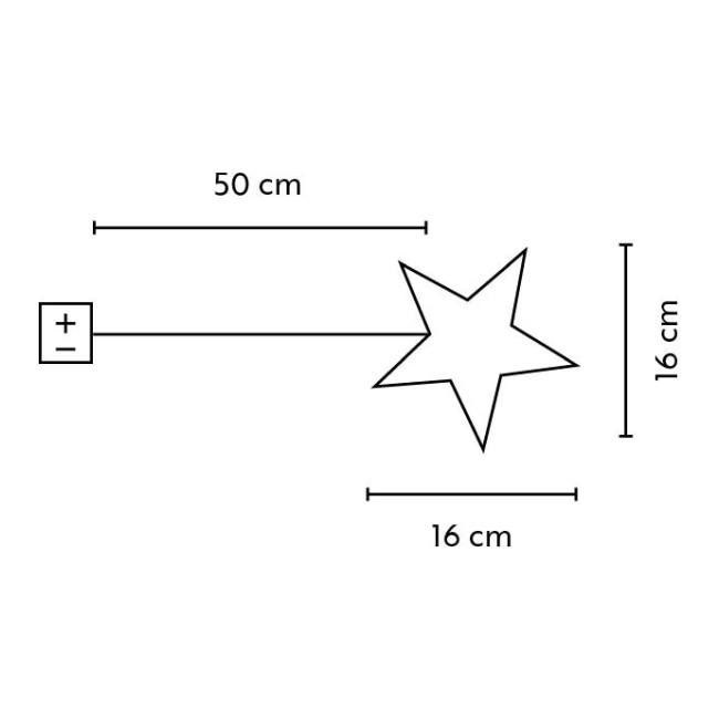 Gwiazda LED Bulinex czub na choinkę biała 10 lampek